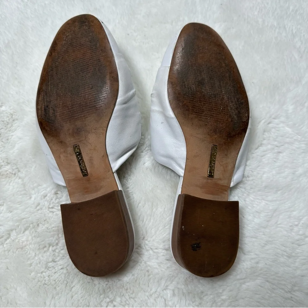 Louise et Cie White Leather Mule Sandals - Picture 3 of 5